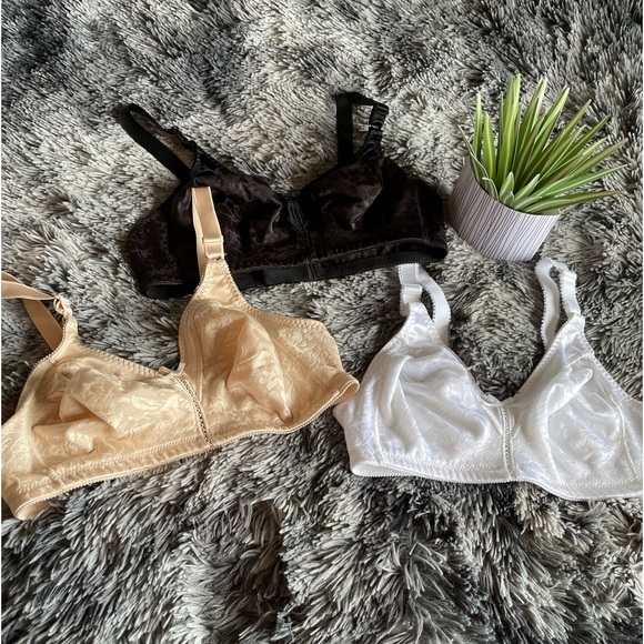 Bali bra lot of 3, black, white, beige. No underwire, 36C